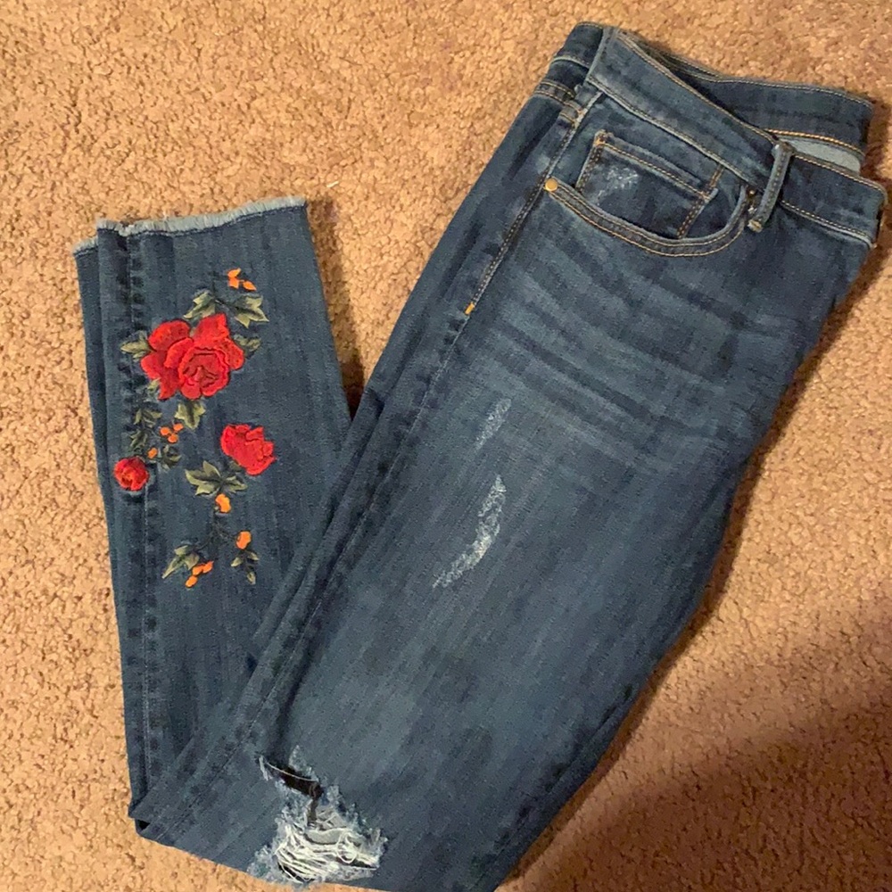 Aqua Floral jeans